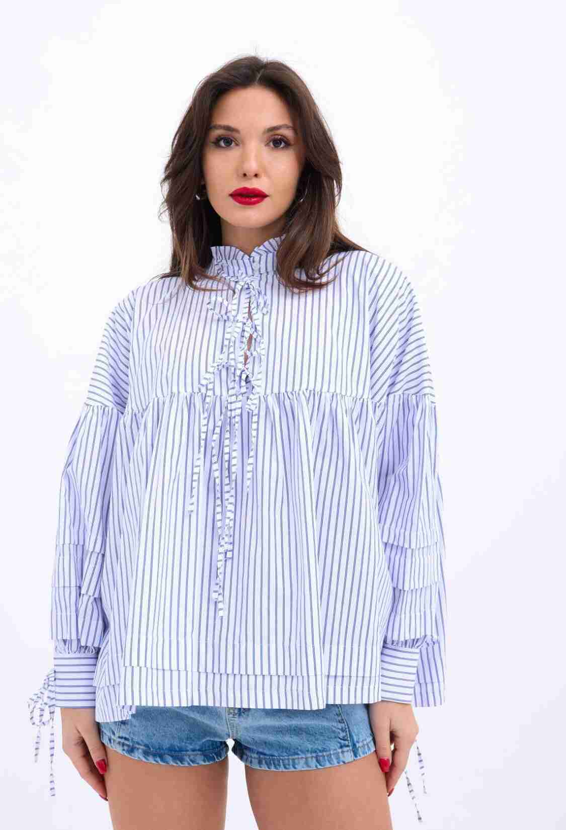 Striped Shirt - Multicolor - Brand: Fame - Women & Kids, Baby Clothes Wholesale - TheBS Women