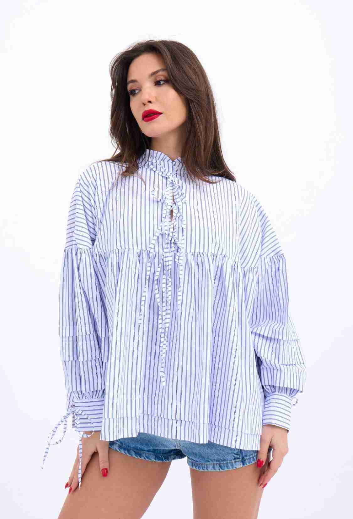Striped Shirt - Multicolor - Brand: Fame - Women & Kids, Baby Clothes Wholesale - TheBS Women