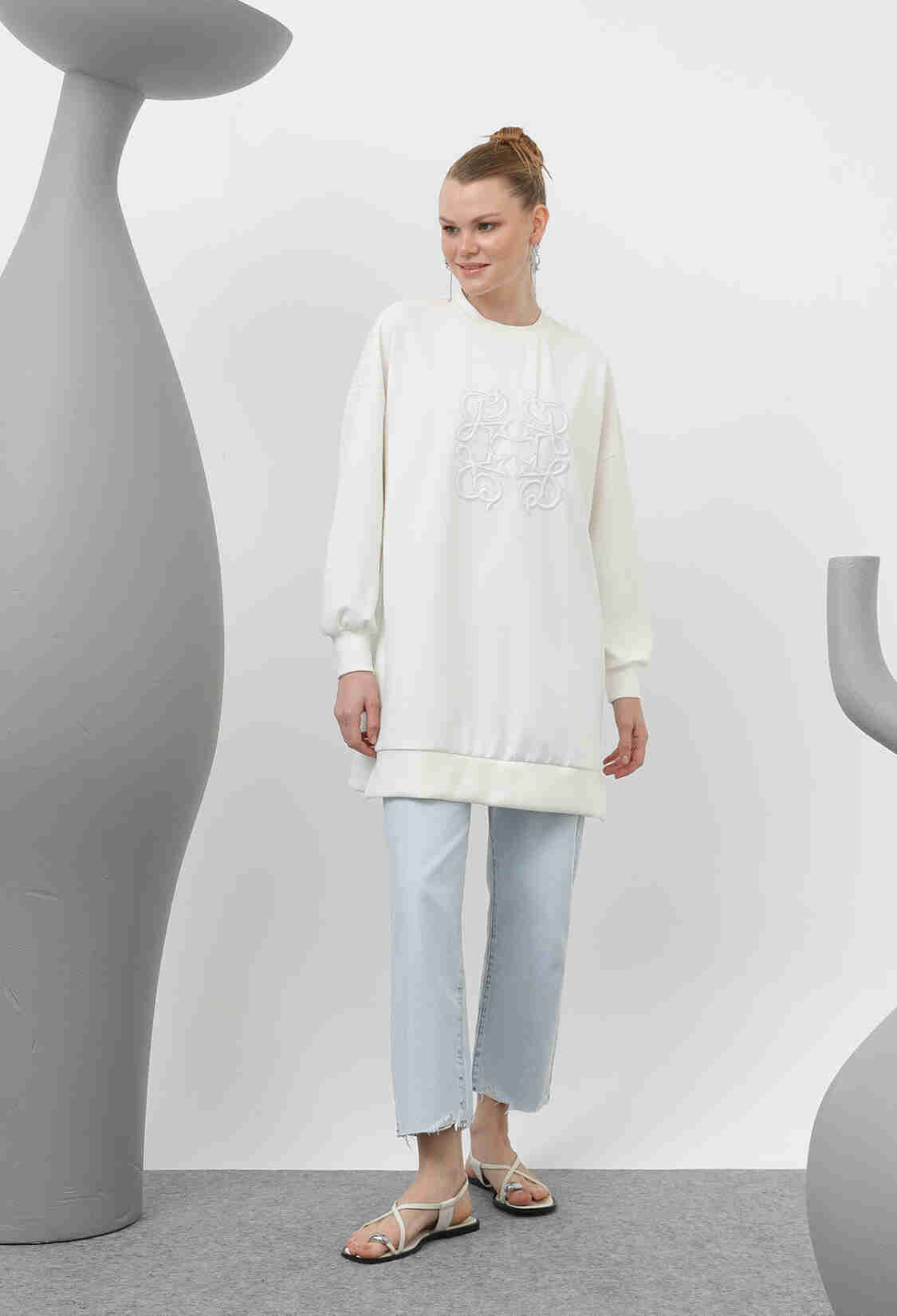 Women's Front Glued Stone Detailed Tunic - Brand: Puane - Women & Kids, Baby Clothes Wholesale - TheBS Women