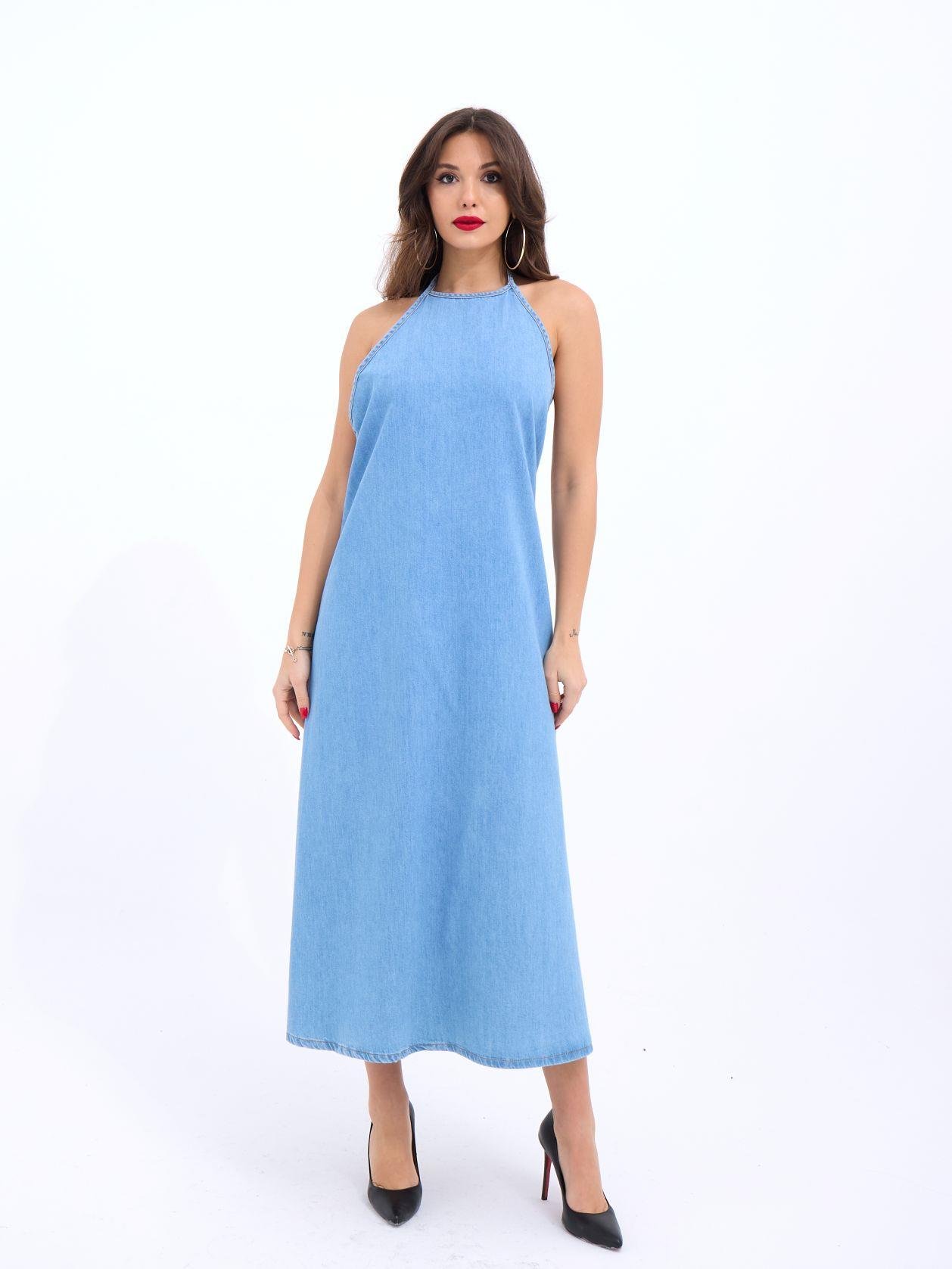 Denim Dress - Blue - Brand: Fame - Women & Kids, Baby Clothes Wholesale - TheBS Women