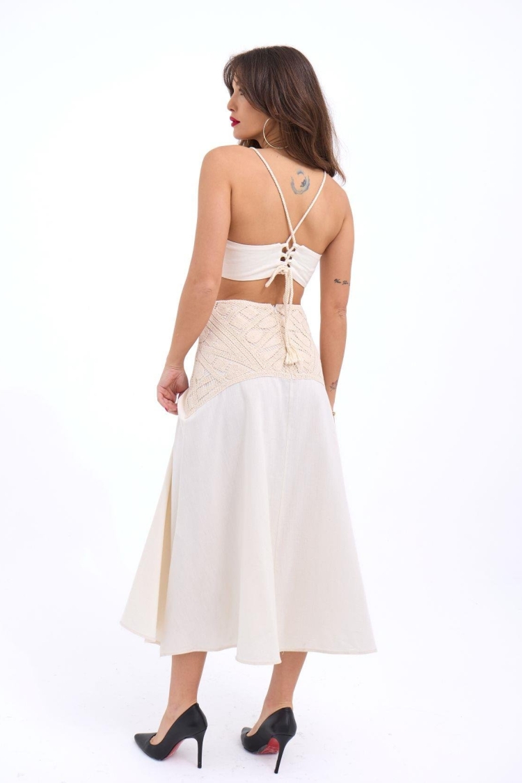 Dress - Beige - Brand: Fame - Women & Kids, Baby Clothes Wholesale - TheBS Women