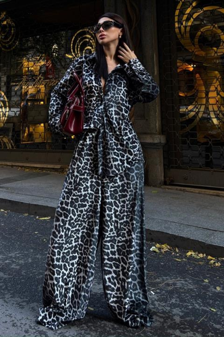 Leopard Patterned Two Piece Suit - Black - Brand: Sobe Istanbul - Women & Kids, Baby Clothes Wholesale - TheBS Women