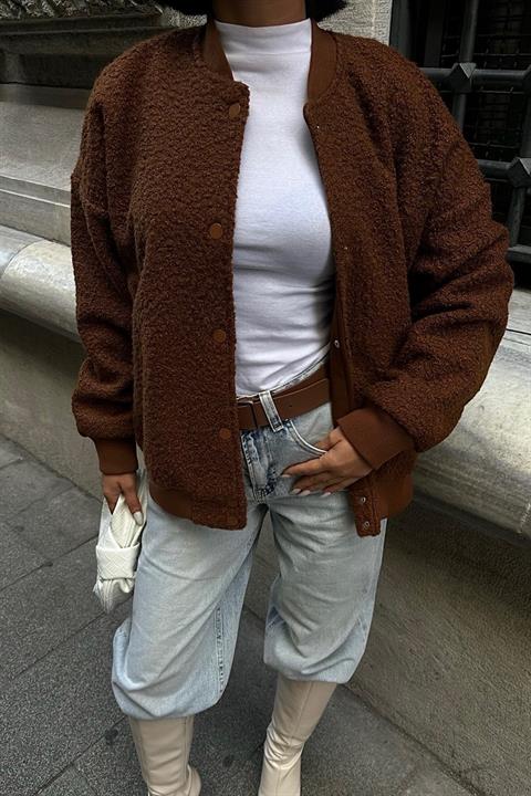 Curly Fur Lined Bomber Jacket - Brand: Sobe Istanbul - Women & Kids, Baby Clothes Wholesale - TheBS Women