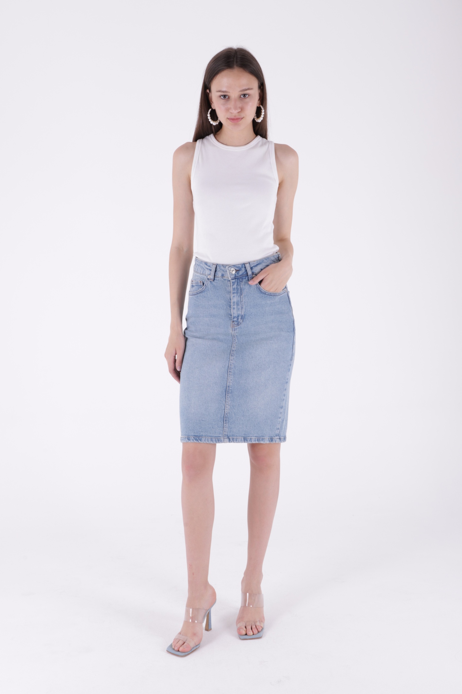 Mid Length Denim Skirt - Brand: XLove - Women & Kids, Baby Clothes Wholesale - TheBS Women