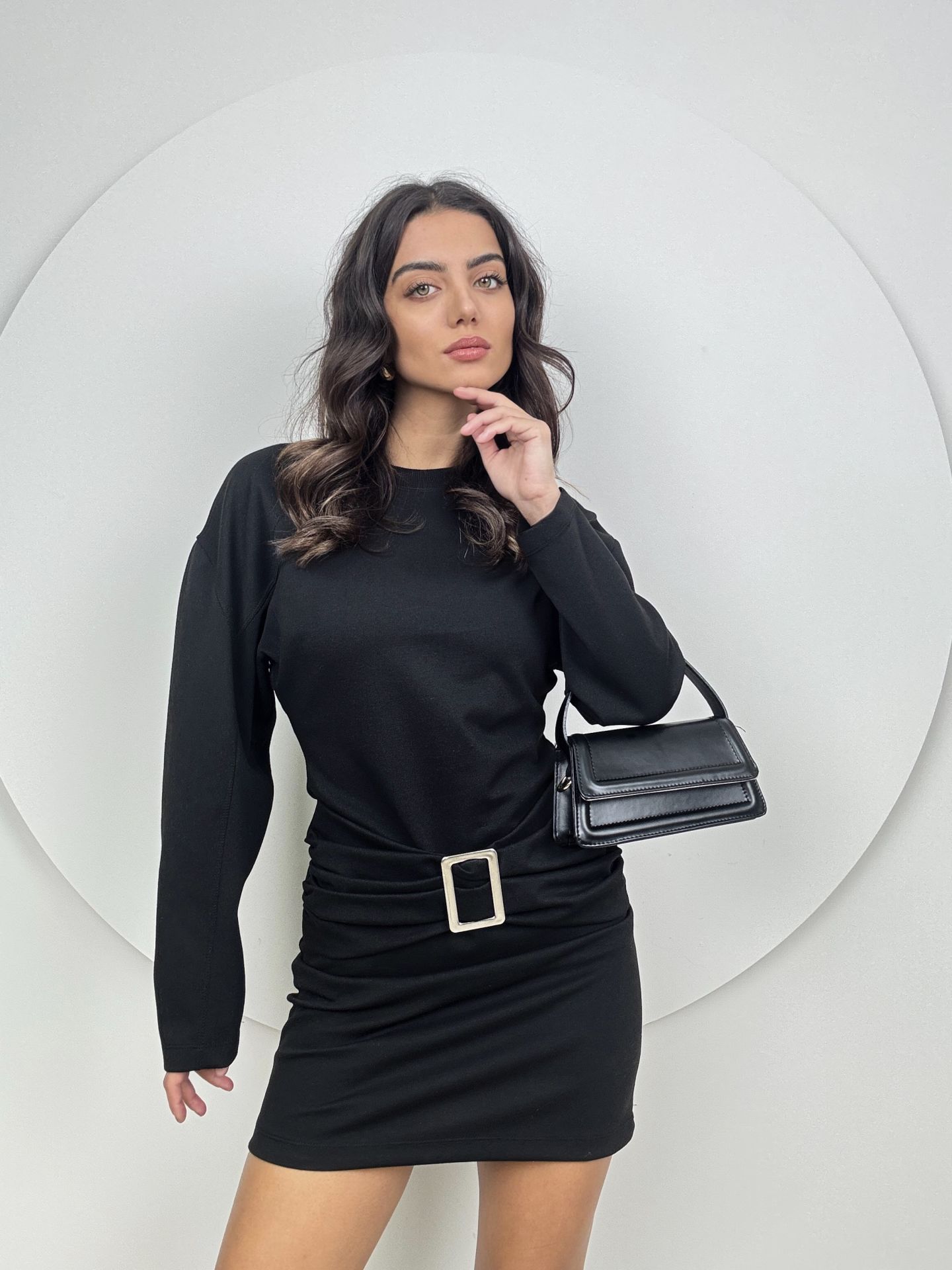 Knitted Buckle Mini Tight Dress - Brand: Miss Janell - Women & Kids, Baby Clothes Wholesale - TheBS Women