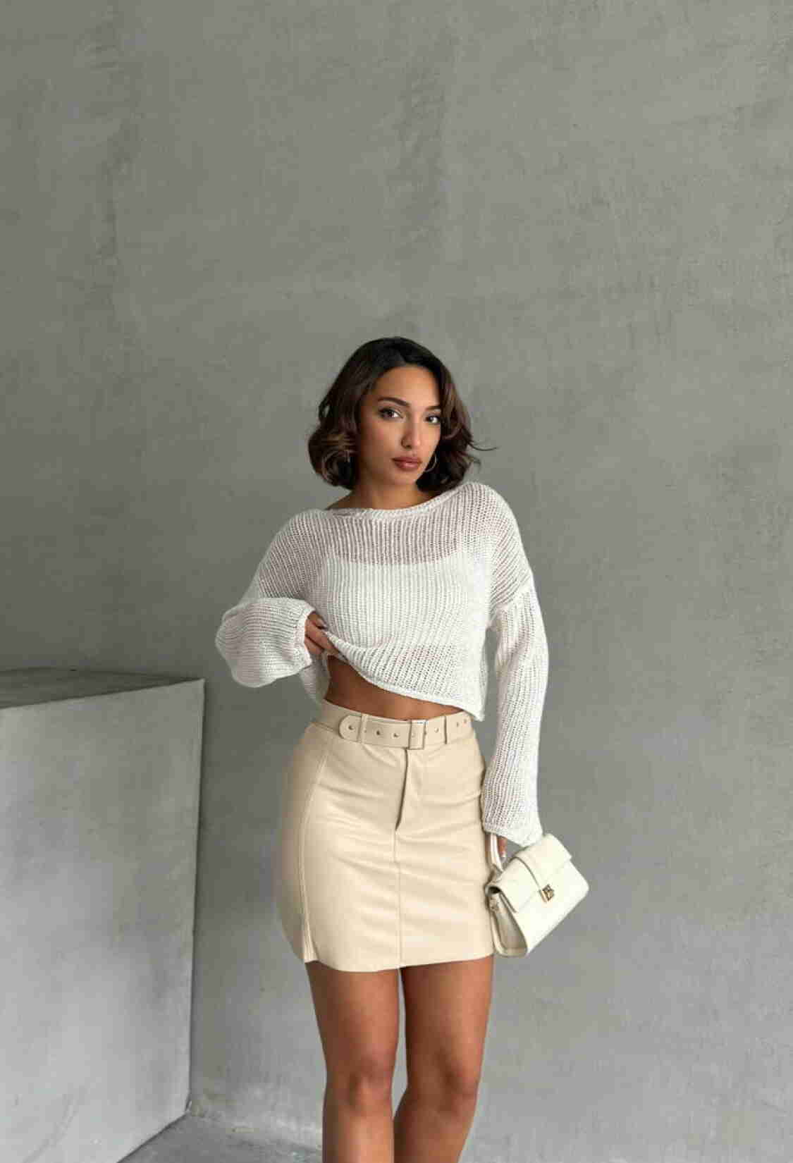 Leather Belted Skirt - Brand: Topshow - Women & Kids, Baby Clothes Wholesale - TheBS Women