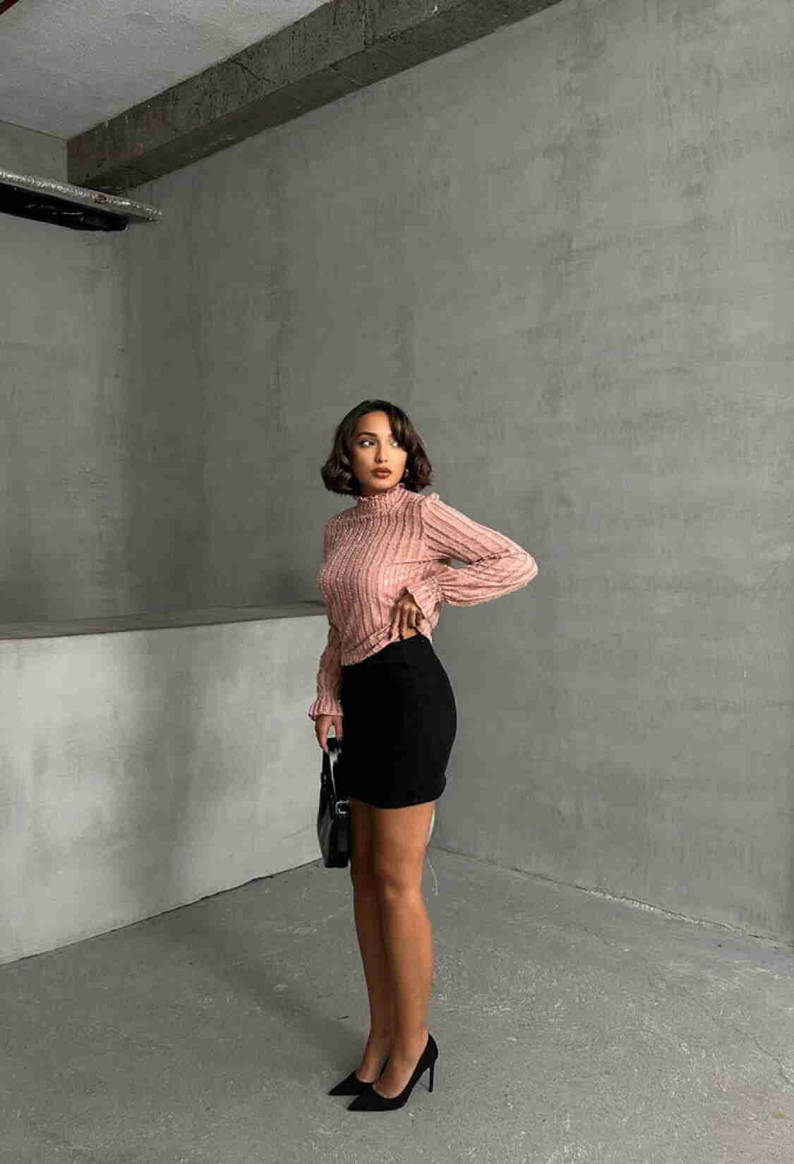 Glittery Bearded Blouse - Powder - Brand: Topshow - Women & Kids, Baby Clothes Wholesale - TheBS Women