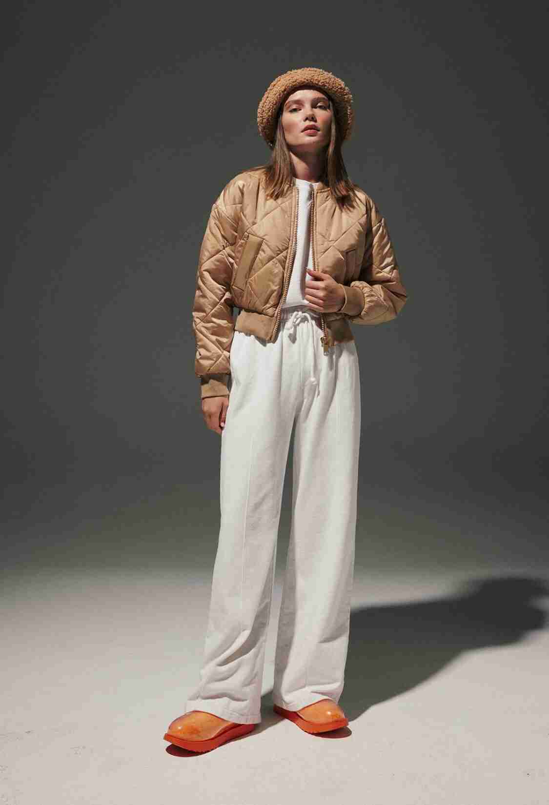 Polyester Fabric Ribbed Collar Diamond Pattern Short Bomber Coat - Brand: Levure - Women & Kids, Baby Clothes Wholesale - TheBS Women