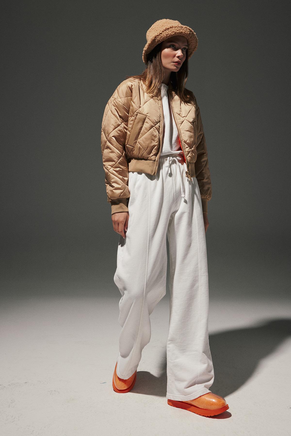 Polyester Fabric Ribbed Collar Diamond Pattern Short Bomber Coat – Brand: Levure – Women & Kids, Baby Clothes Wholesale – TheBS Women