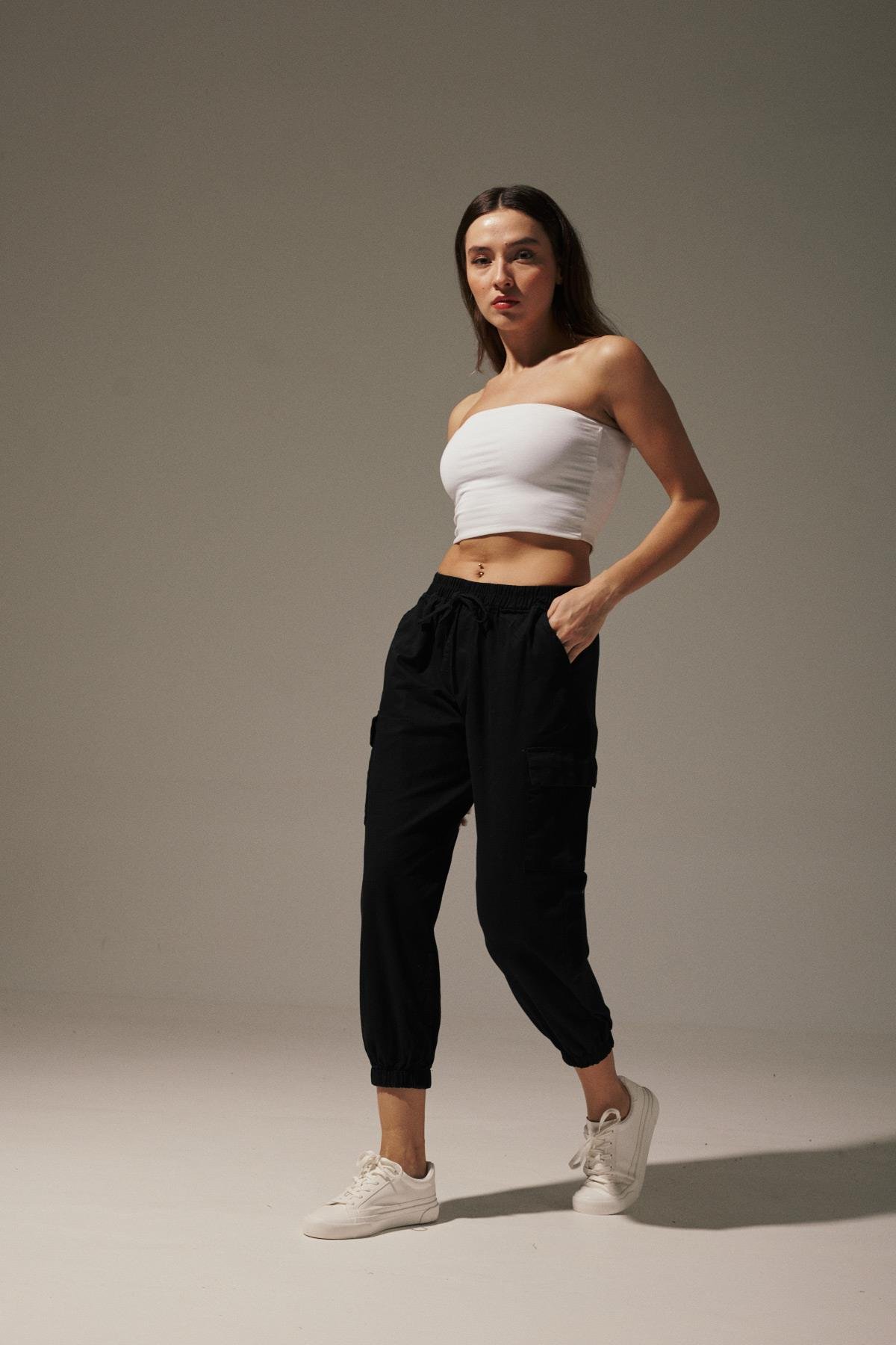 Gabardine Waist Elastic Women's Trousers - Brand: Levure - Women & Kids, Baby Clothes Wholesale - TheBS Women