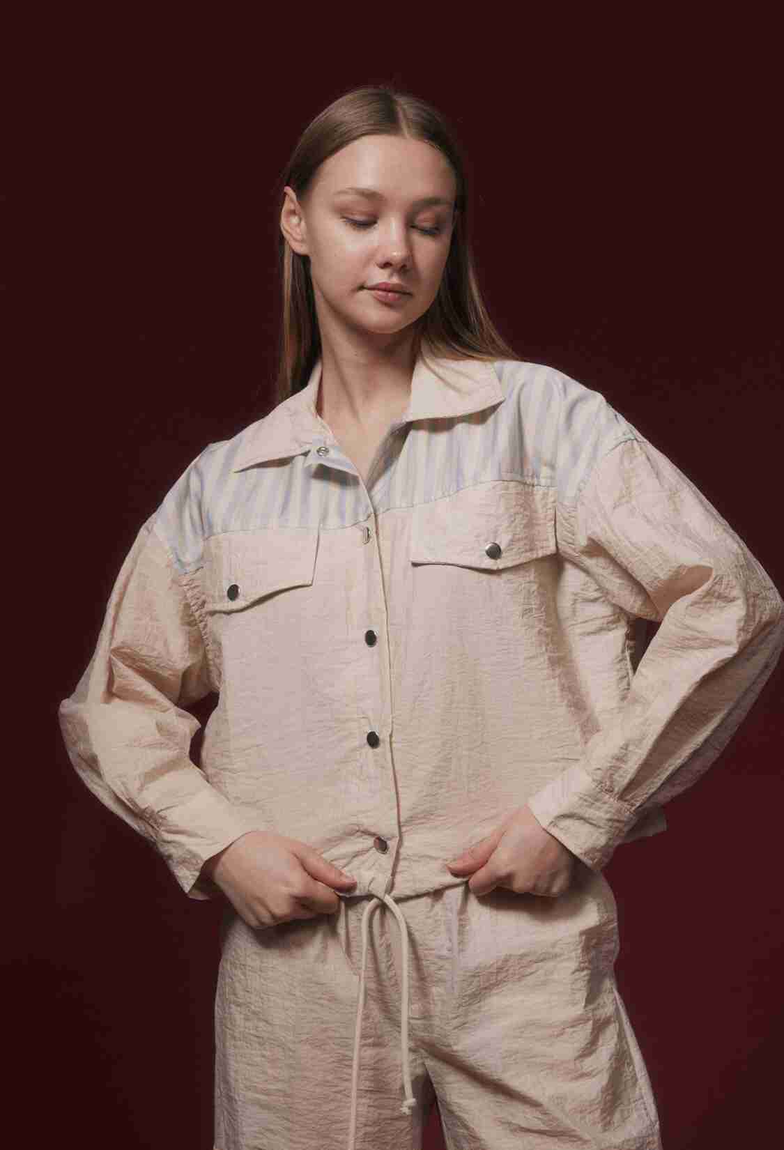 Skirt Corded Detailed Garnished Short Coat Stone - Brand: Levure - Women & Kids, Baby Clothes Wholesale - TheBS Women