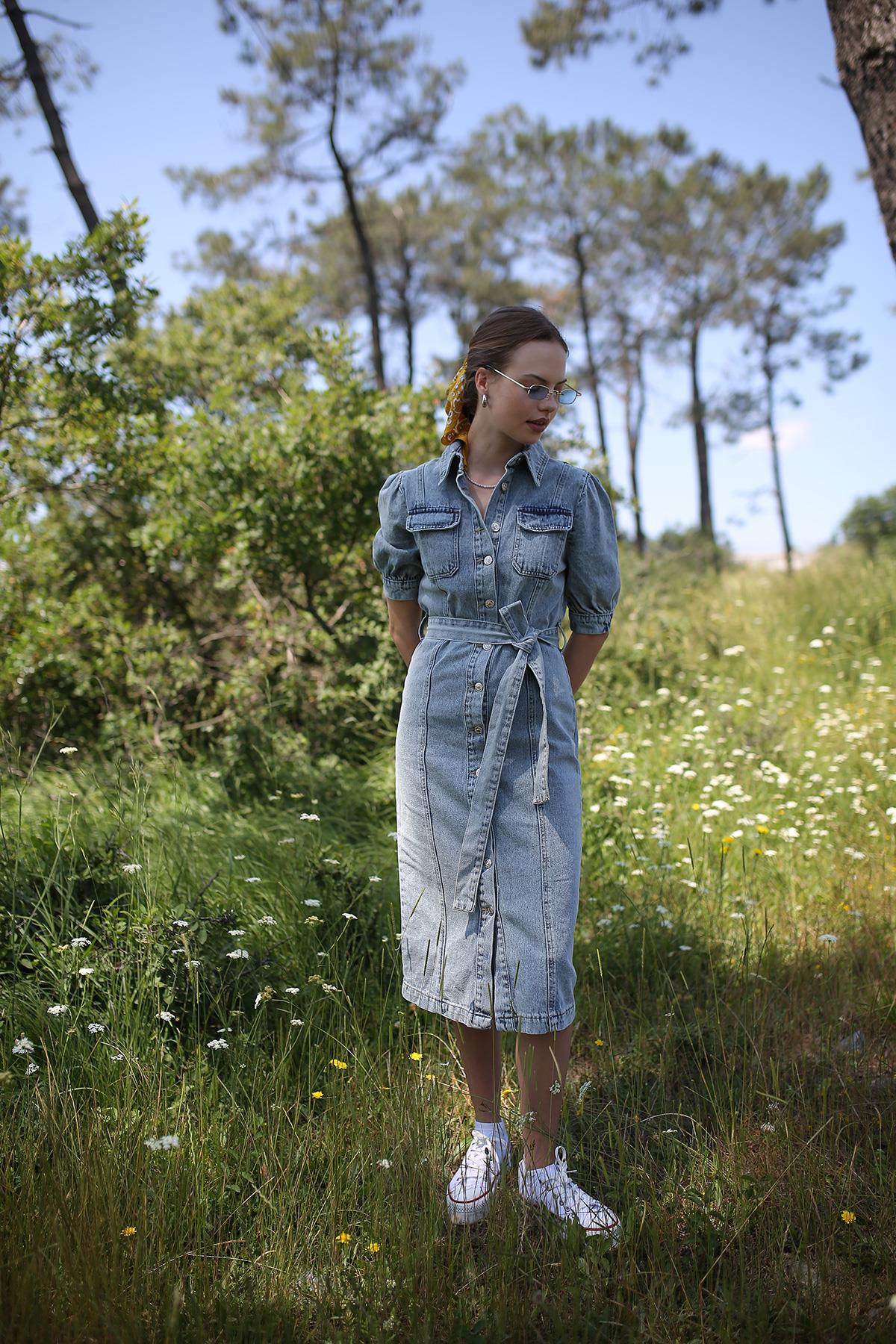 Women's Denim Shirt Dress Blue - Brand: Levure - Women & Kids, Baby Clothes Wholesale - TheBS Women