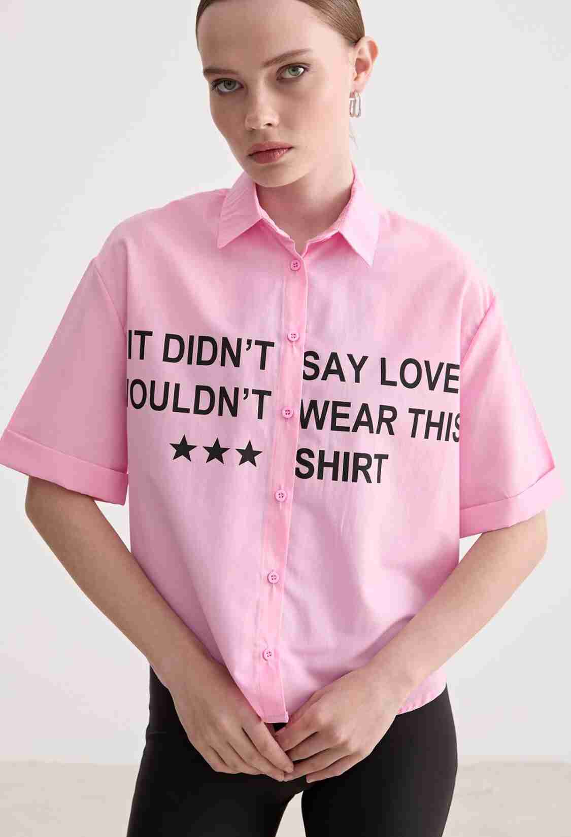 Print Detailed Oversize Shirt - Brand: Levure - Women & Kids, Baby Clothes Wholesale - TheBS Women