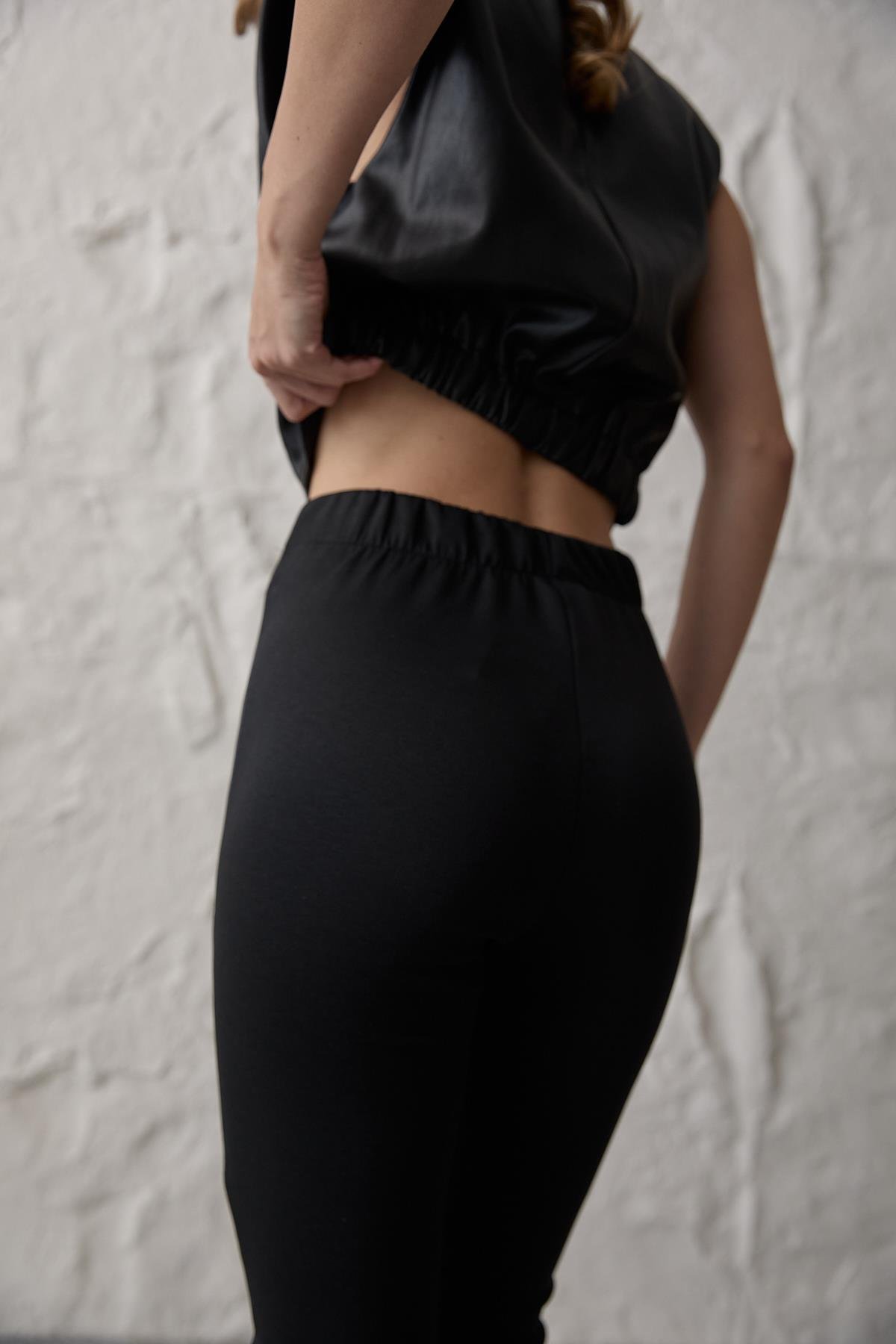 Women’s Elastic Long Leather Trousers Black – Brand: Levure – Women & Kids, Baby Clothes Wholesale – TheBS Women