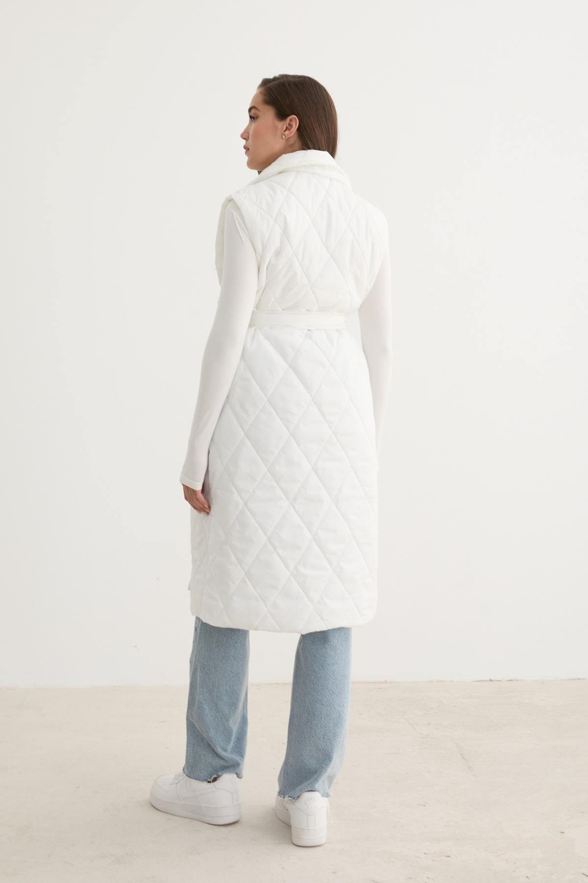 Quilted Vest With Button Front And Waist Belt Detail – Brand: Levure – Women & Kids, Baby Clothes Wholesale – TheBS Women