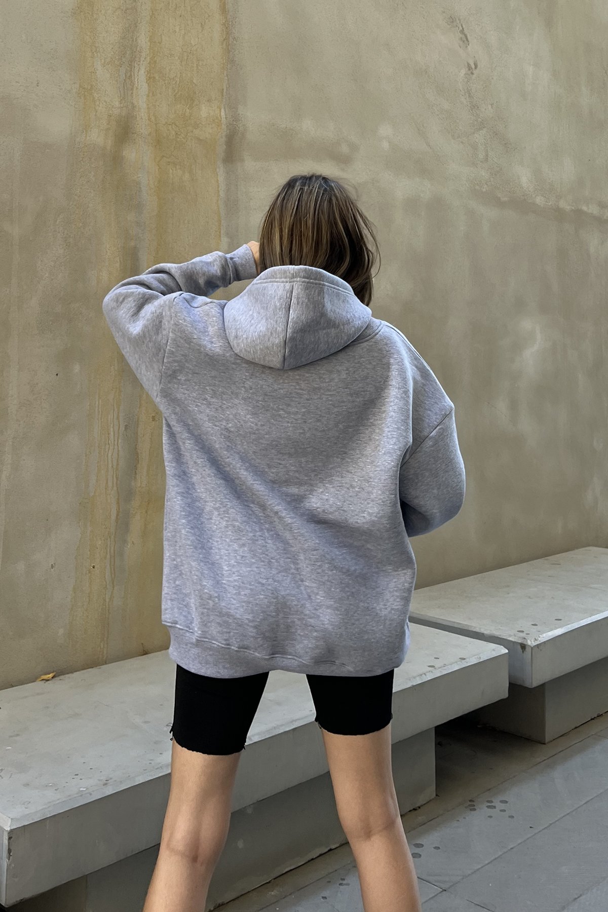 Zippered Raised Oversize Sweatshirt – Gray – Brand: la & vetta – Women & Kids, Baby Clothes Wholesale – TheBS Women