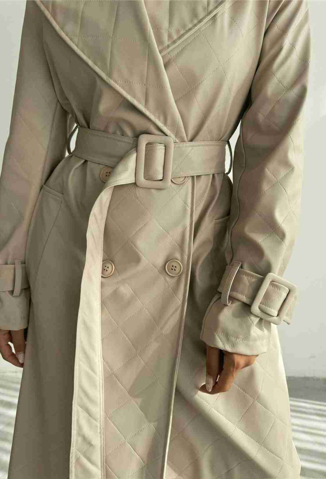 Quilted Leather Trench Coat - Brand: Ello - Women & Kids, Baby Clothes Wholesale - TheBS Women