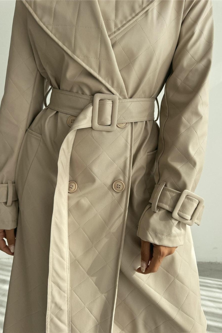 Quilted Leather Trench Coat - Brand: Ello - Women & Kids, Baby Clothes Wholesale - TheBS Women