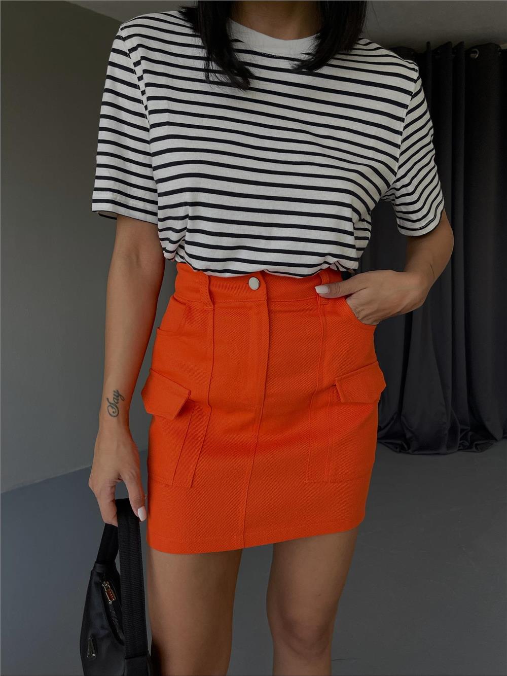 Pocket Detail Gabardine Short Skirt - Brand: Ello - Women & Kids, Baby Clothes Wholesale - TheBS Women