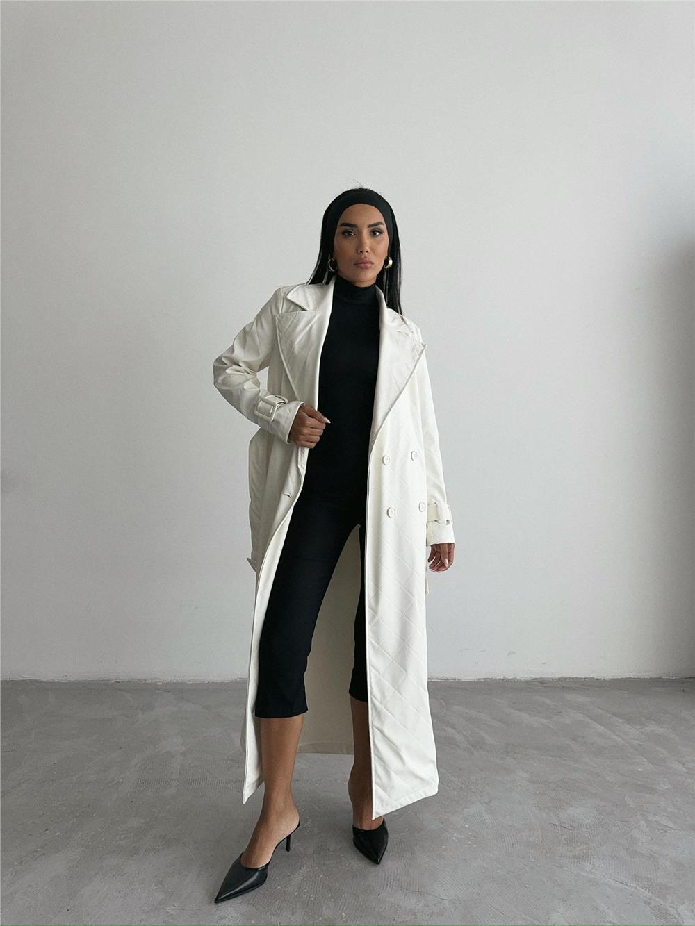 Quilted Leather Trench Coat - Brand: Ello - Women & Kids, Baby Clothes Wholesale - TheBS Women