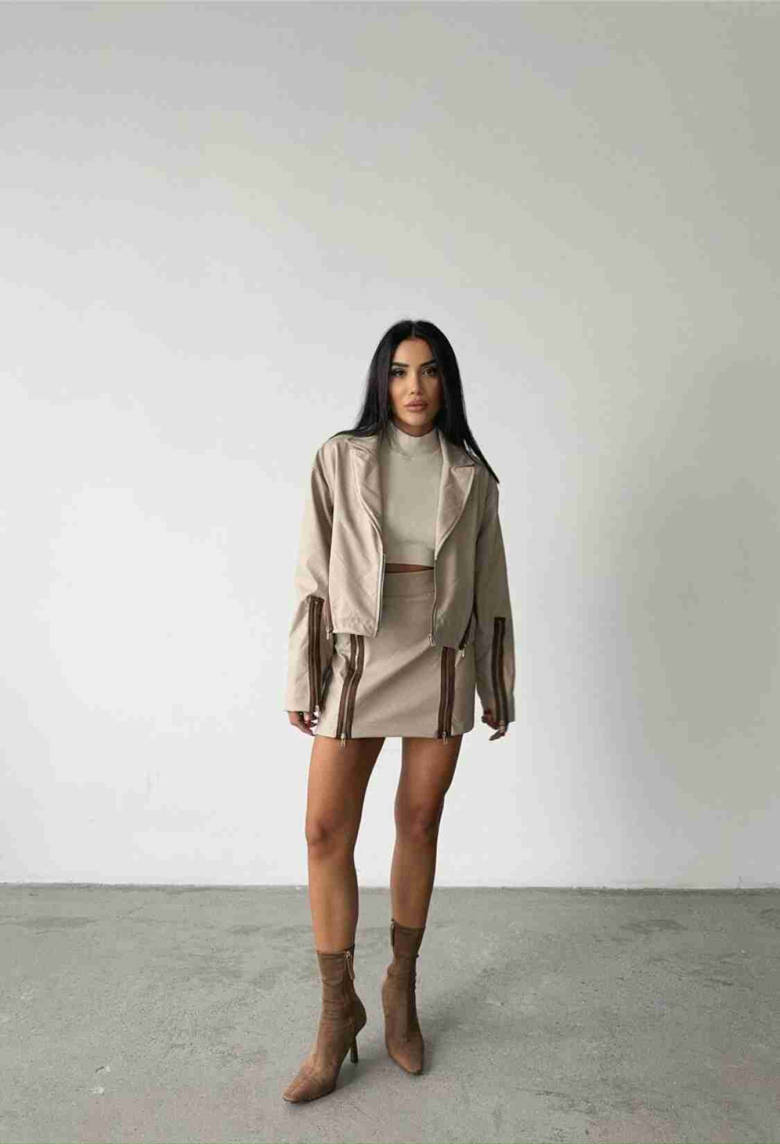 Zippered Quilted Leather Skirt - Brand: Ello - Women & Kids, Baby Clothes Wholesale - TheBS Women