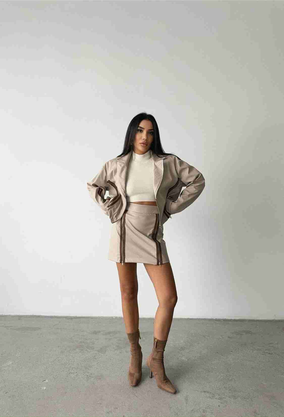 Zippered Quilted Leather Skirt - Brand: Ello - Women & Kids, Baby Clothes Wholesale - TheBS Women