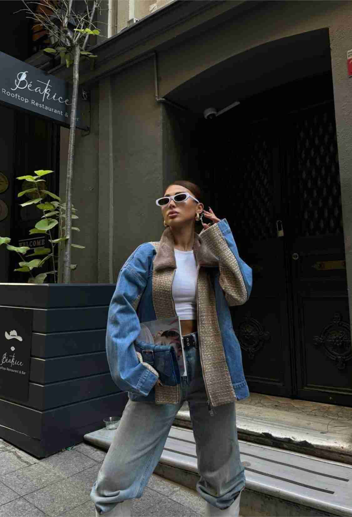 Plush Collar Detail Denim Jacket - Brand: Ello - Women & Kids, Baby Clothes Wholesale - TheBS Women