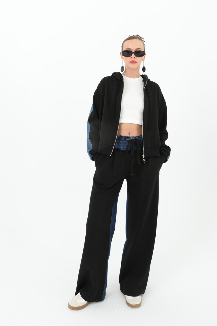 Women's Wide Leg Trousers With Denim Back And Knitwear Front - Brand: SOUL - Women & Kids, Baby Clothes Wholesale - TheBS Women