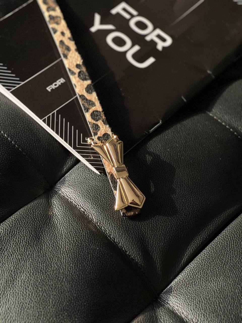 Slim Leopard Women's Belt With Bow Tie Buckle - Brand: Fiori - Women & Kids, Baby Clothes Wholesale - TheBS Women