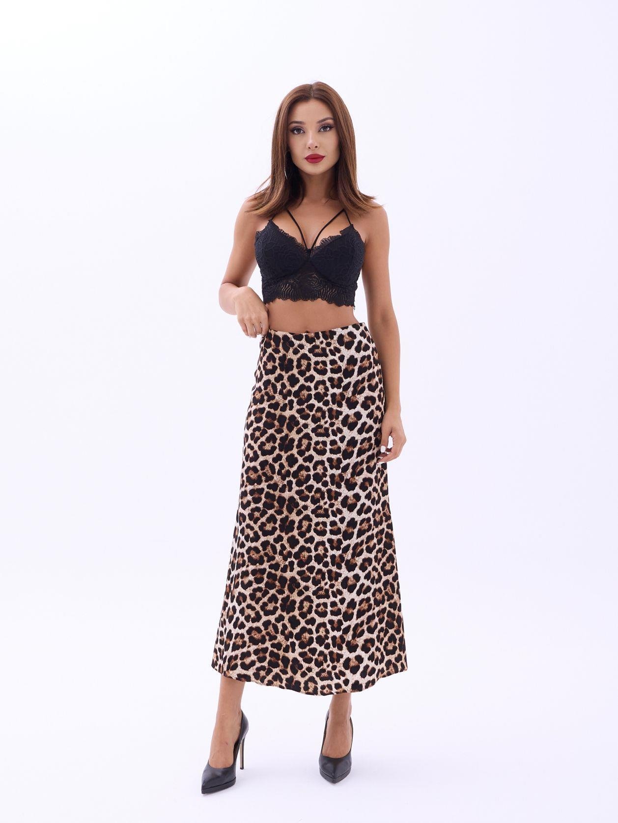 Leopard Pattern Midi Skirt - Brand: Fame - Women & Kids, Baby Clothes Wholesale - TheBS Women