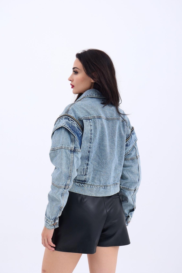 Denim Jacket - Blue - Brand: Fame - Women & Kids, Baby Clothes Wholesale - TheBS Women