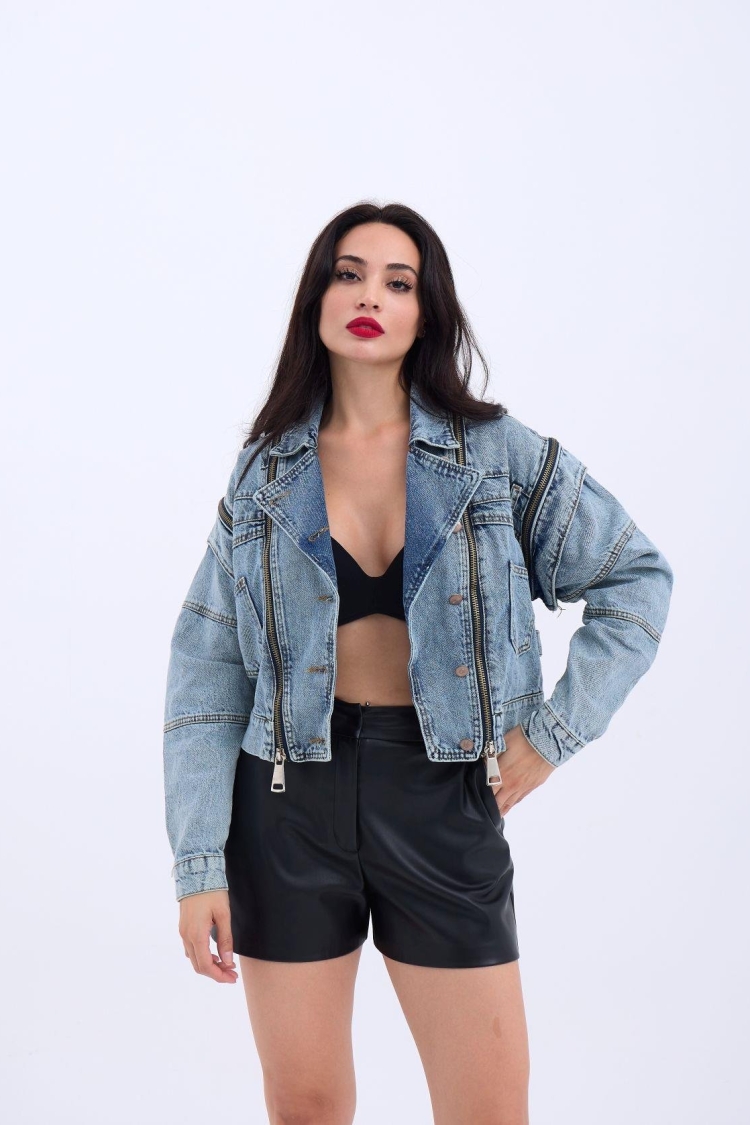 Denim Jacket - Blue - Brand: Fame - Women & Kids, Baby Clothes Wholesale - TheBS Women