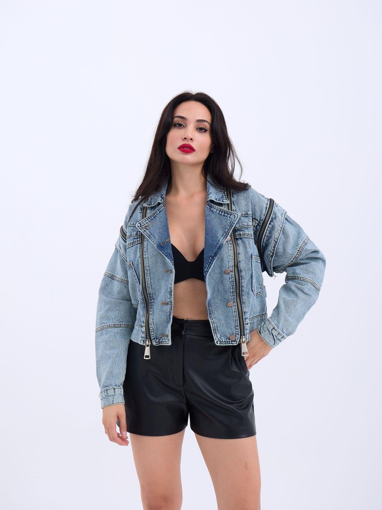 Denim Jacket - Blue - Brand: Fame - Women & Kids, Baby Clothes Wholesale - TheBS Women