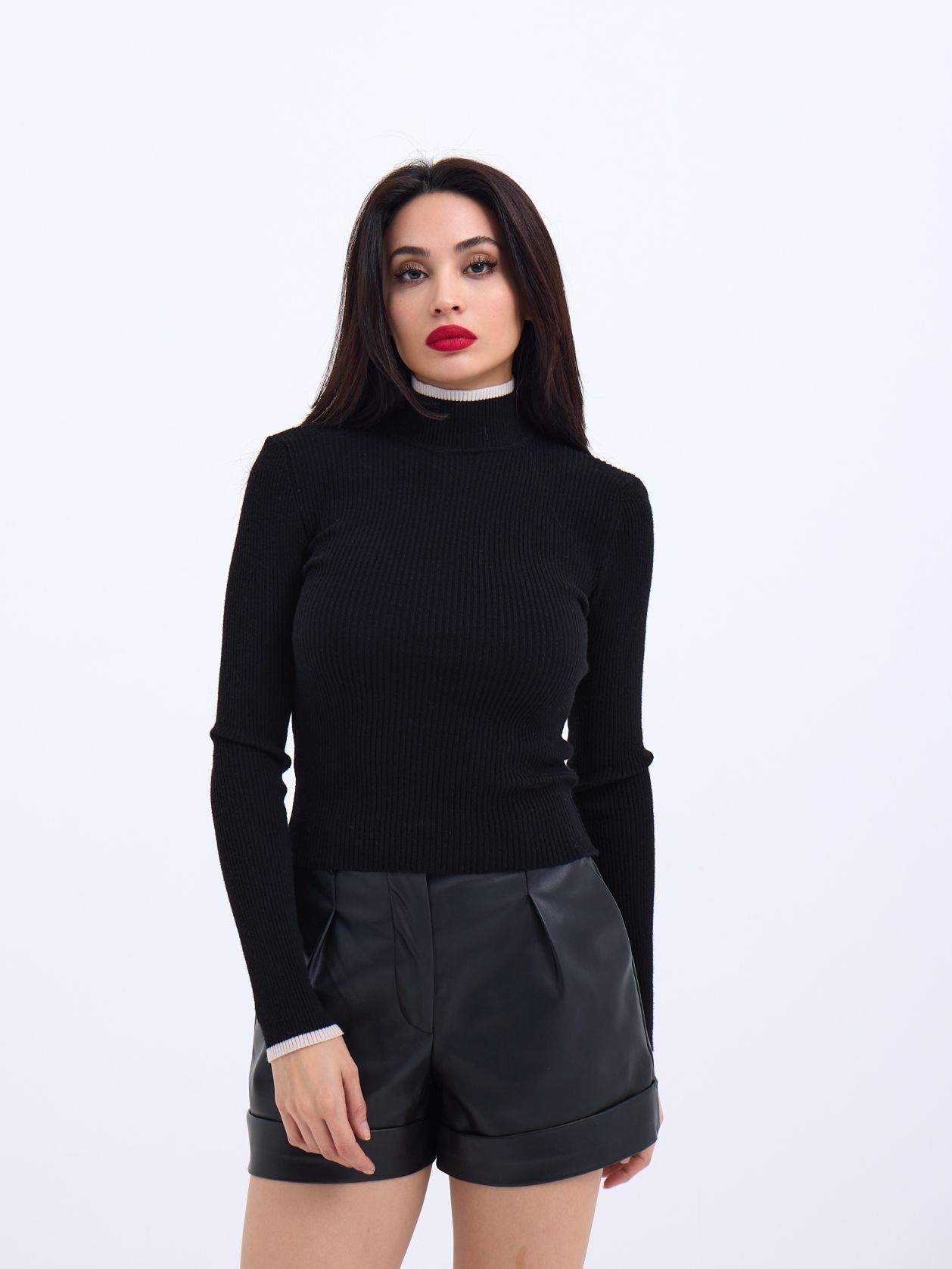 Knitted Fisherman's Ribbed Sweater -- Ecru - Brand: Fame - Women & Kids, Baby Clothes Wholesale - TheBS Women