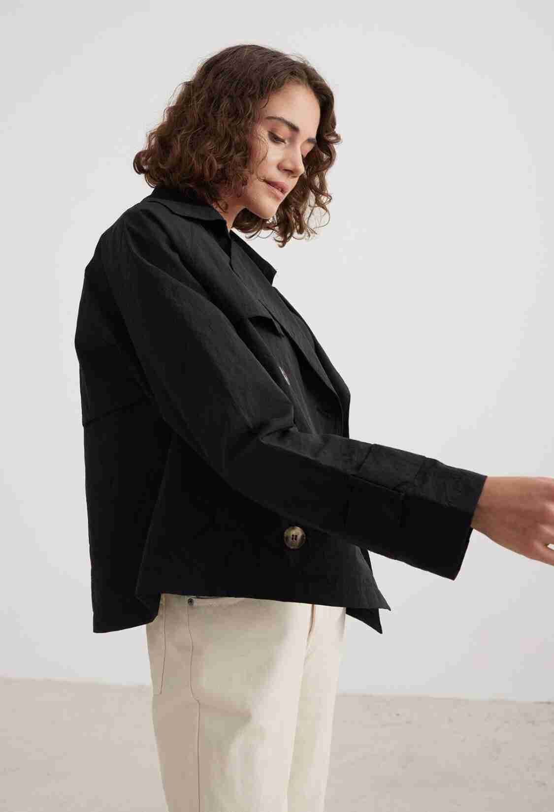 Women's Short Trench Coat - Brand: Levure - Women & Kids, Baby Clothes Wholesale - TheBS Women