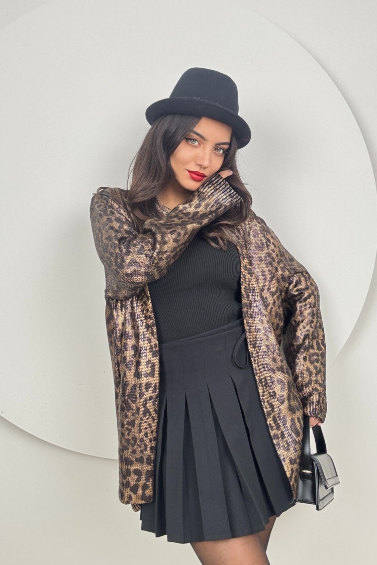 Bright Leopard Pattern Knitwear Cardigan - Multicolor - Brand: Miss Janell - Women & Kids, Baby Clothes Wholesale - TheBS Women