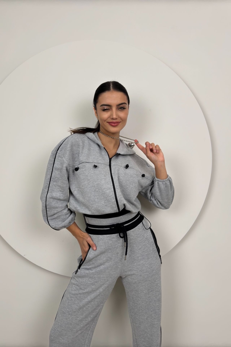 Knitwear Belt Detailed Tracksuit Set - Brand: Miss Janell - Women & Kids, Baby Clothes Wholesale - TheBS Women