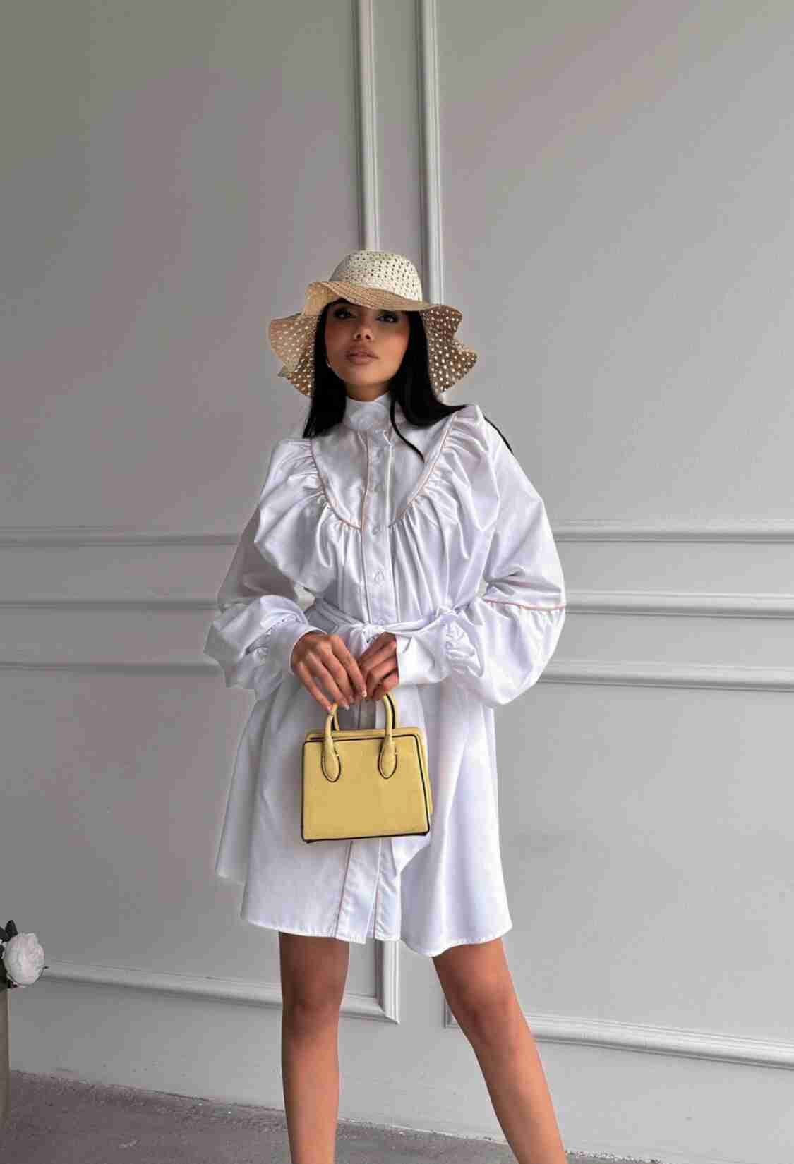 Front Buttoned Poplin Flared Dress Lacing Belt Detailed - Brand: Ello - Women & Kids, Baby Clothes Wholesale - TheBS Women