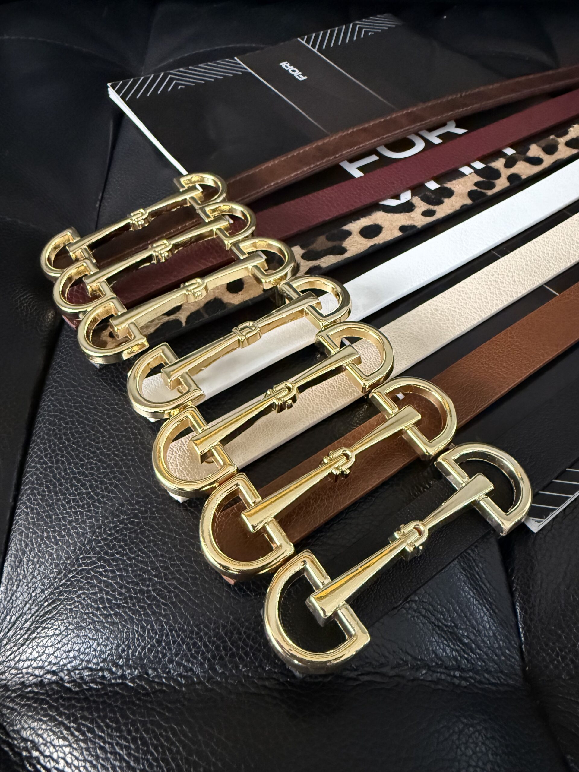 Slim Women's Belt With Long Gold Buckle - Brand: Fiori - Women & Kids, Baby Clothes Wholesale - TheBS Women