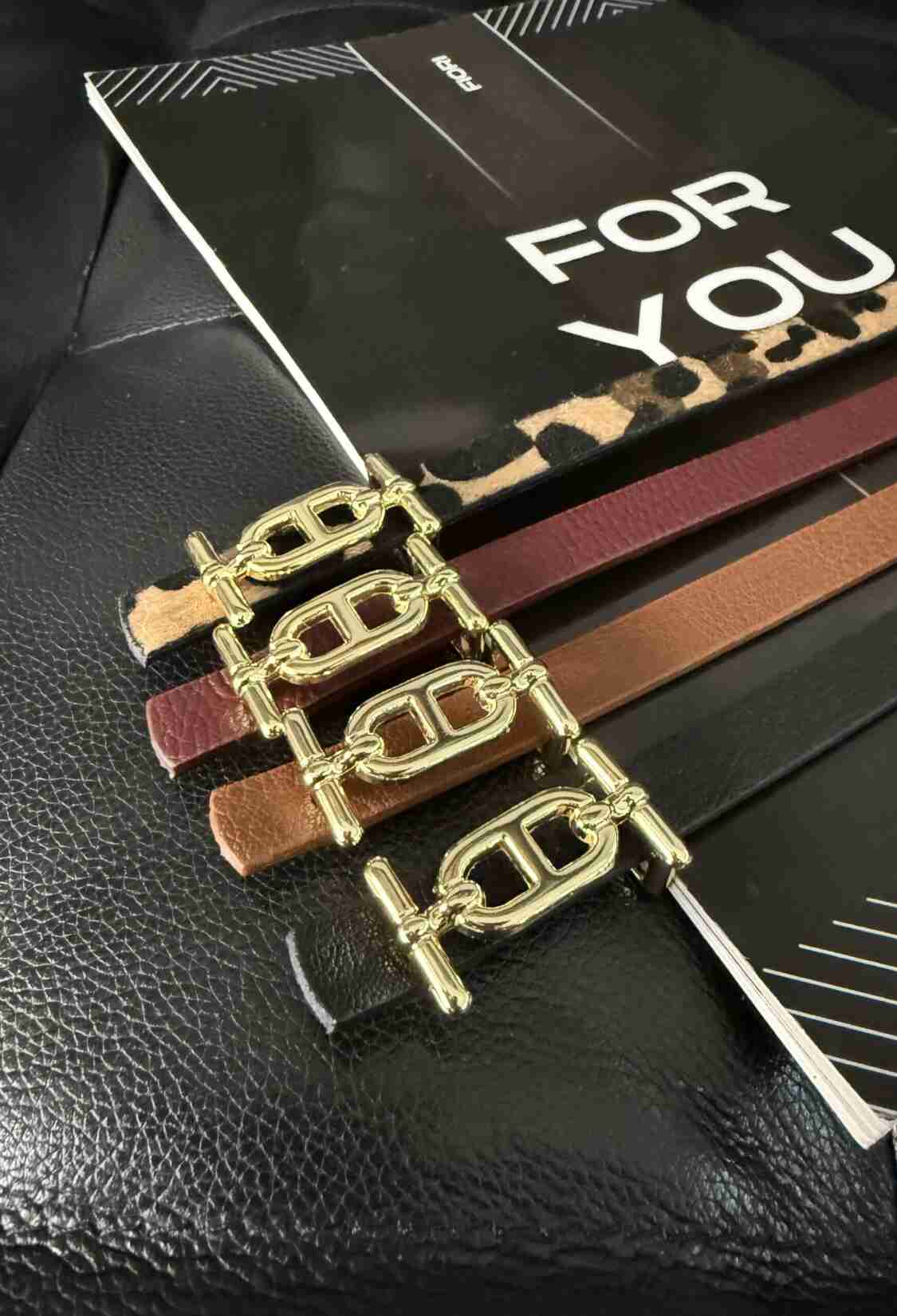 Slim Belt With Gold Buckle - Brand: Fiori - Women & Kids, Baby Clothes Wholesale - TheBS Women