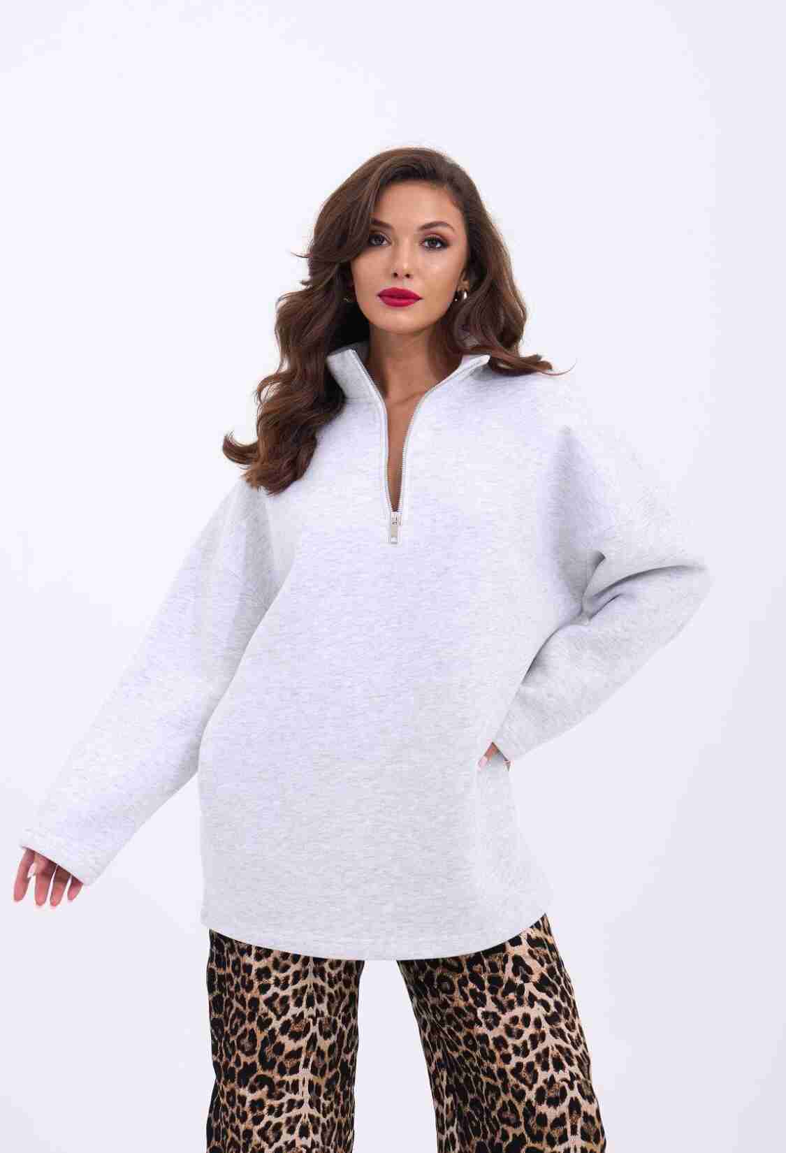 Sweatshirt - Snow Melange - Brand: Fame - Women & Kids, Baby Clothes Wholesale - TheBS Women