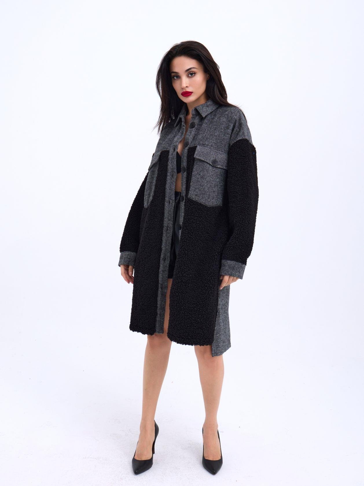 Long Shirt - Anthracite - Brand: Fame - Women & Kids, Baby Clothes Wholesale - TheBS Women