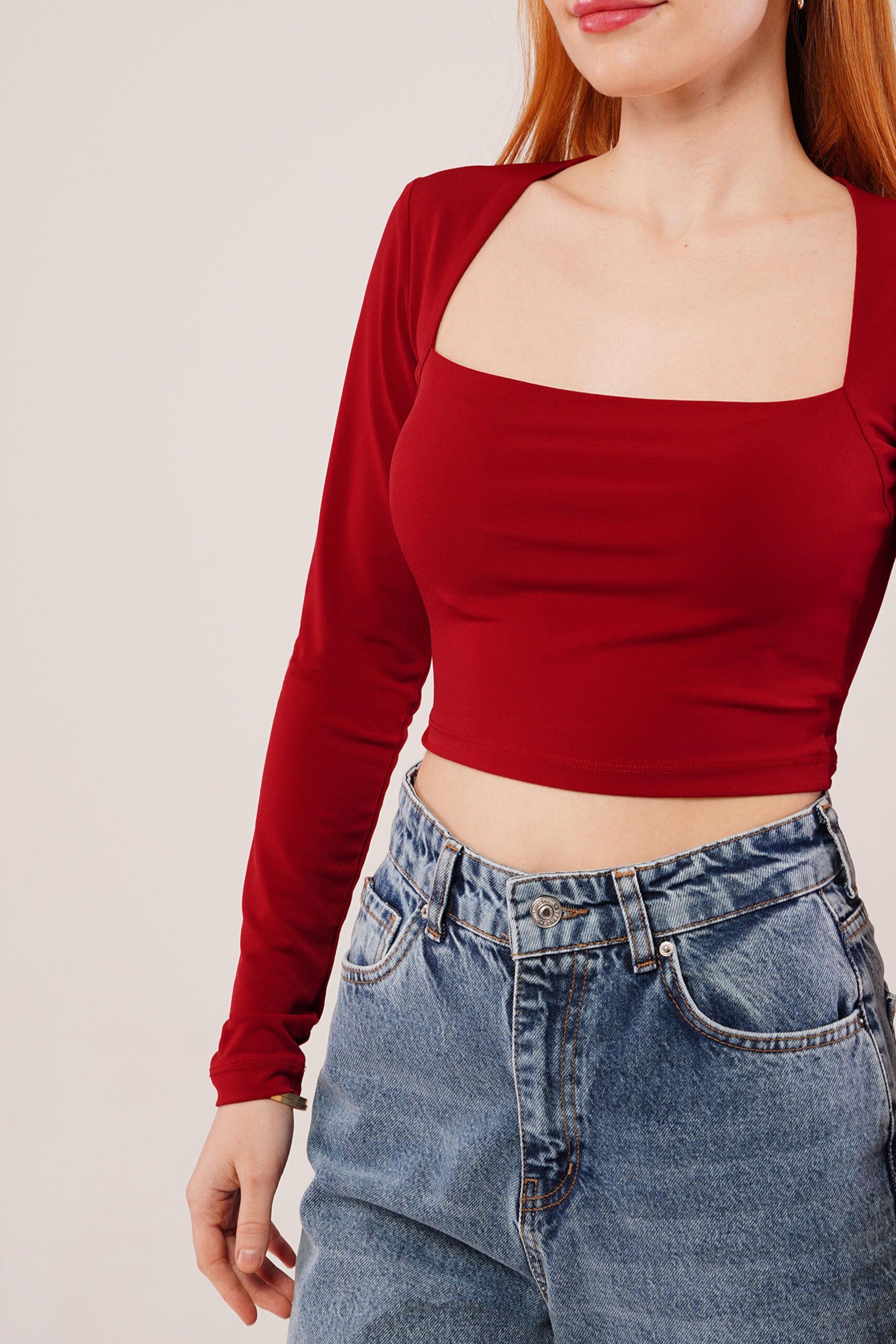 Square Collar Wholesale Basic Burgundy Blouse – Brand: Lustrin – Women & Kids, Baby Clothes Wholesale – TheBS Women