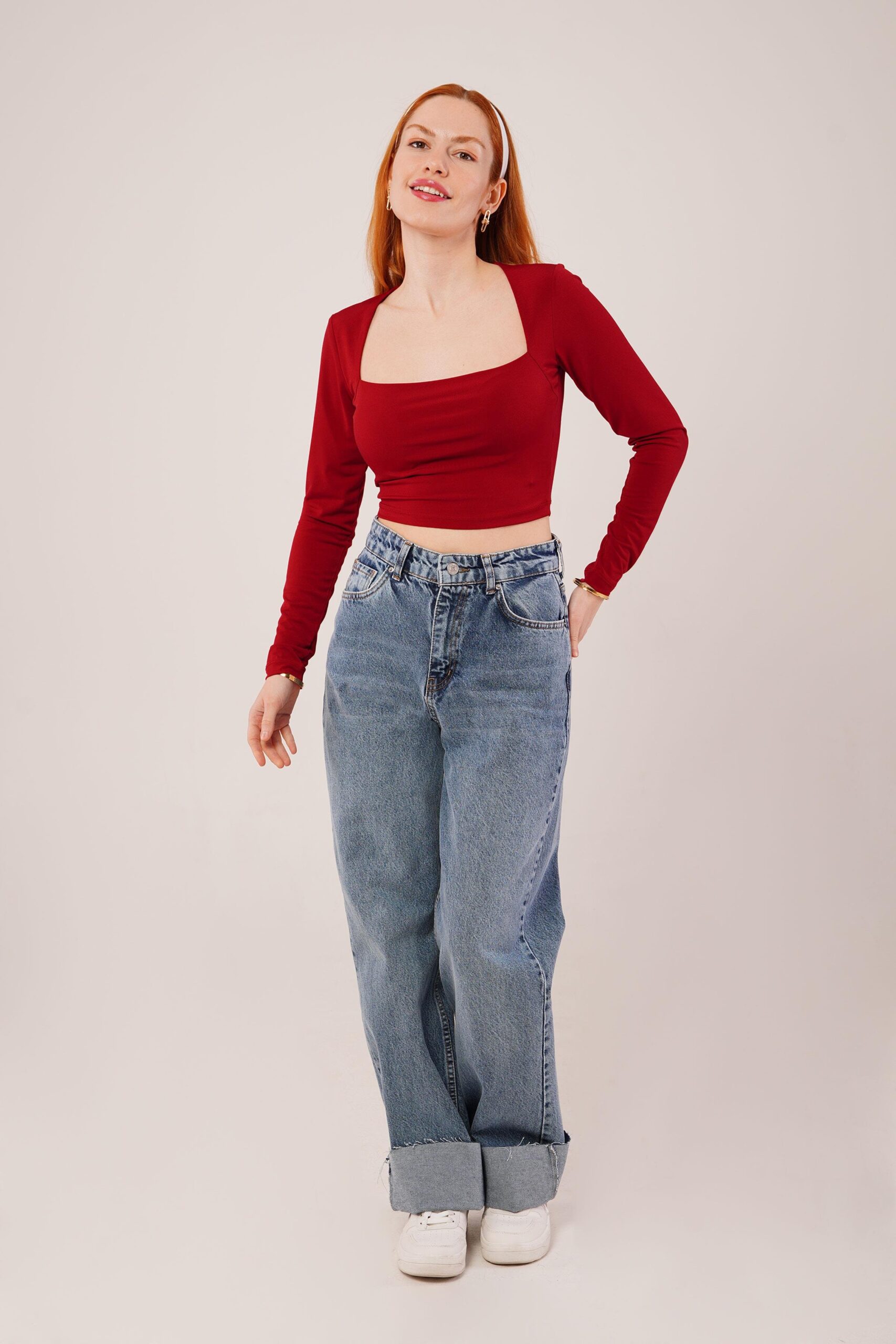 Square Collar Wholesale Basic Burgundy Blouse – Brand: Lustrin – Women & Kids, Baby Clothes Wholesale – TheBS Women