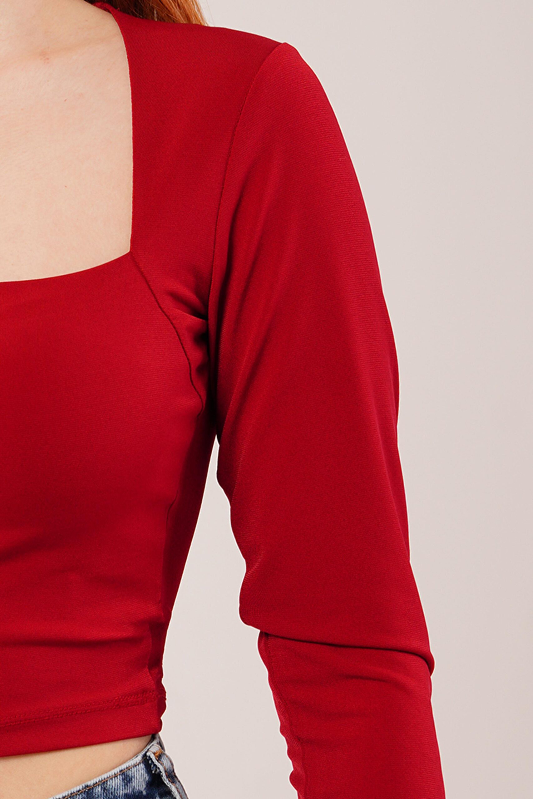 Square Collar Wholesale Basic Burgundy Blouse – Brand: Lustrin – Women & Kids, Baby Clothes Wholesale – TheBS Women