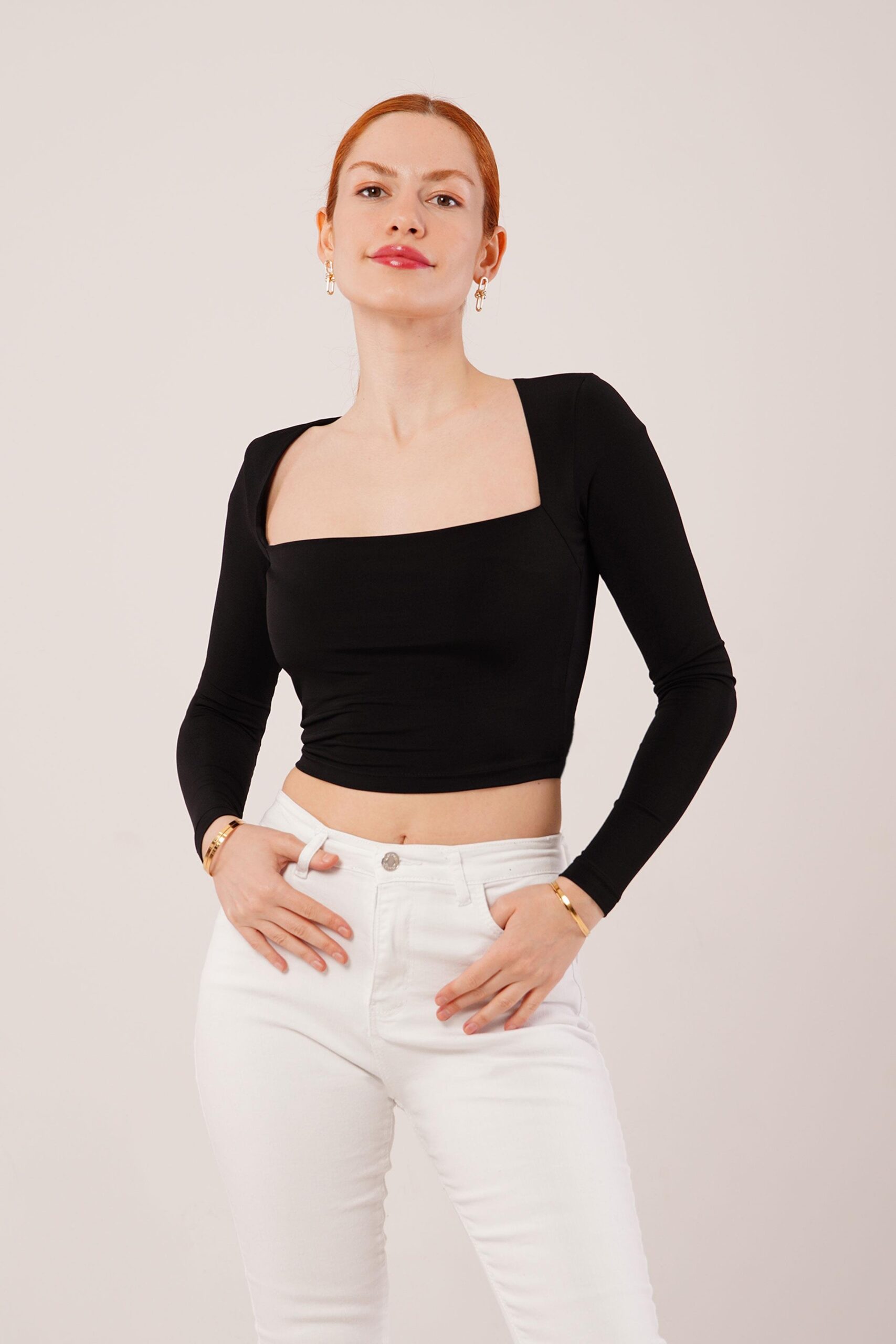 Square Collar Wholesale BasicBlouse – Brand: Lustrin – Women & Kids, Baby Clothes Wholesale – TheBS Women