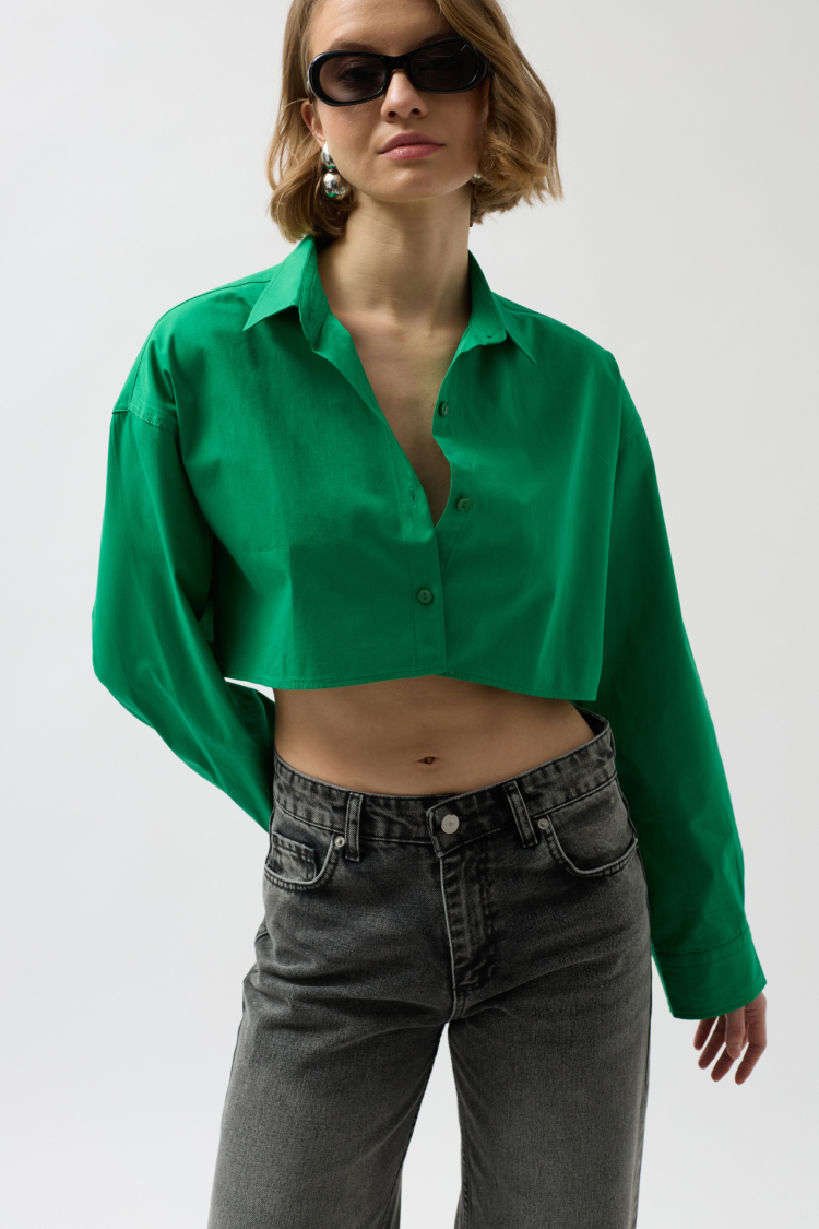 Crop Oversize Shirt - Brand: Black Fashion - Women & Kids, Baby Clothes Wholesale - TheBS Women