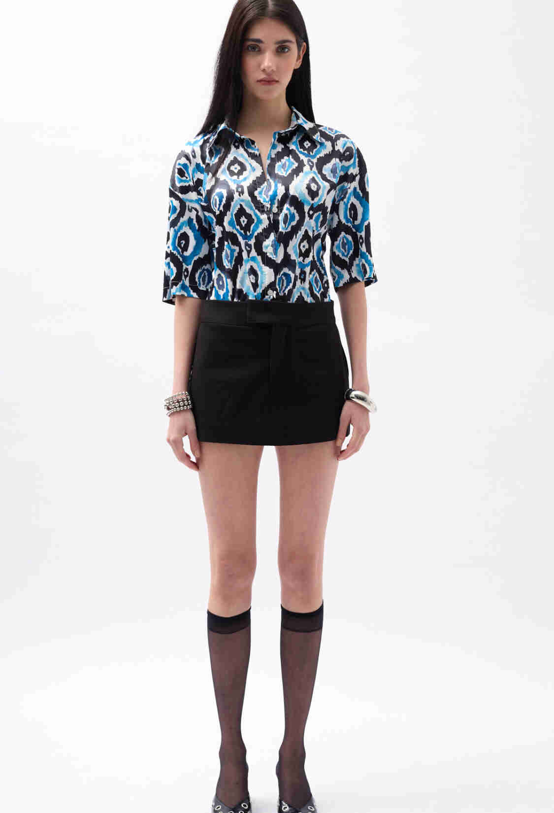 Patterned Satin Shirt - Brand: Black Fashion - Women & Kids, Baby Clothes Wholesale - TheBS Women