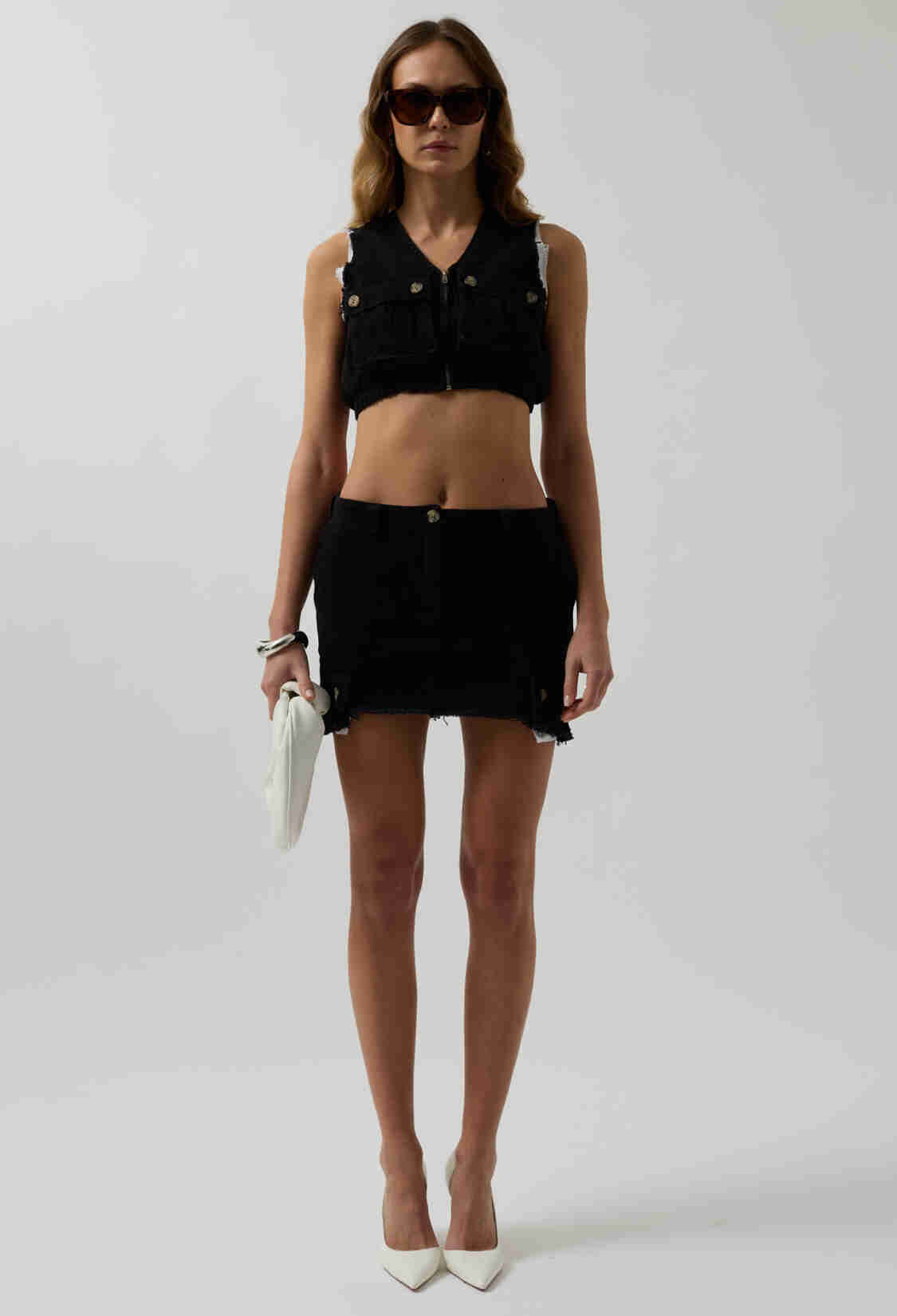 V-Neck Buttoned Crop Vest - Brand: Black Fashion - Women & Kids, Baby Clothes Wholesale - TheBS Women