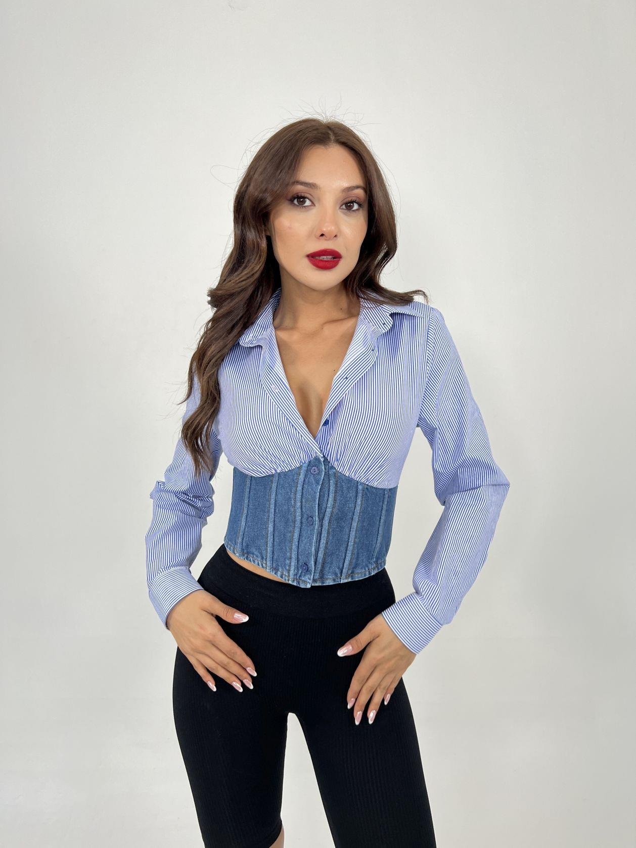 Shirt -And White Striped - Brand: Fame - Women & Kids, Baby Clothes Wholesale - TheBS Women